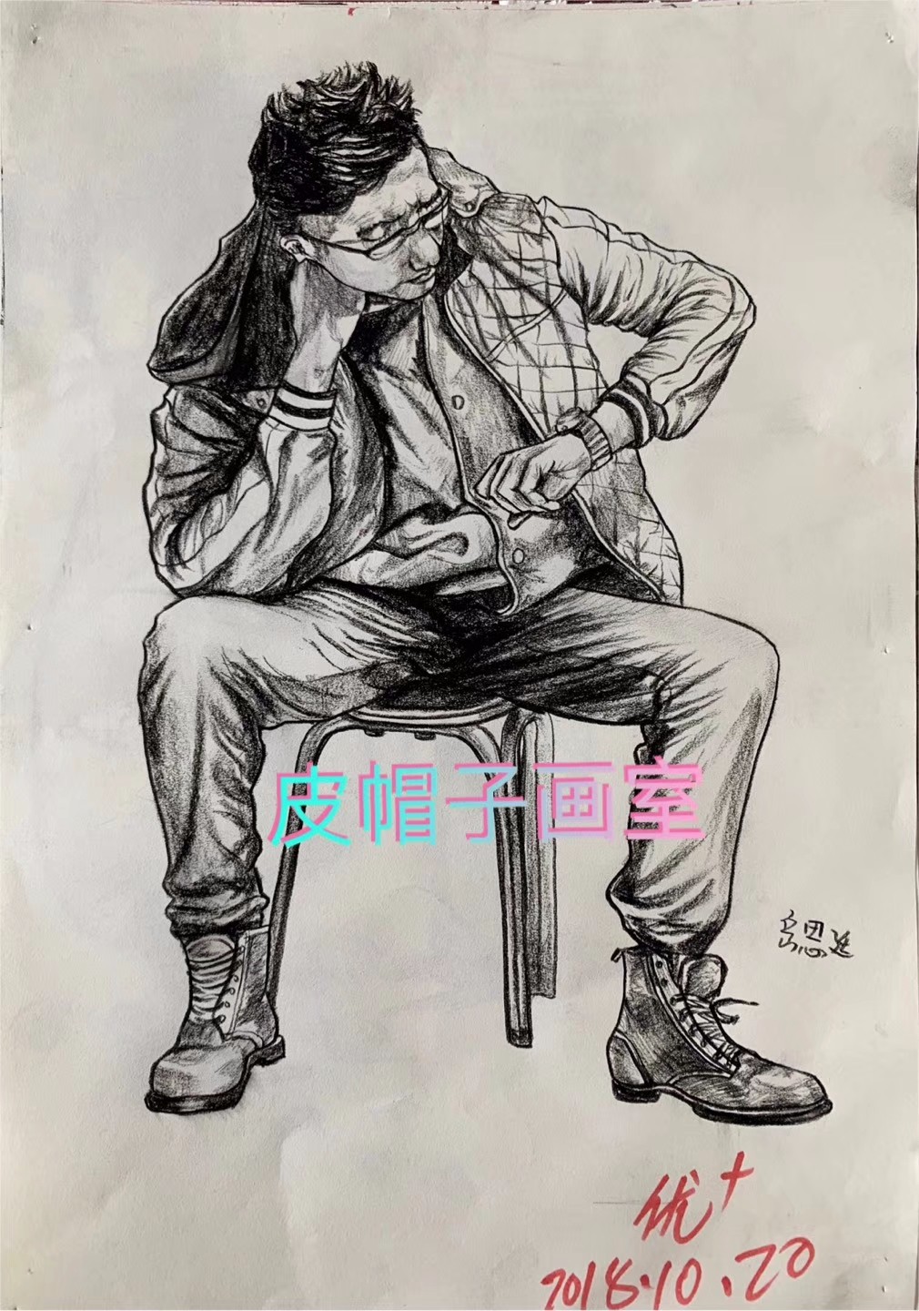 皮帽子画室日常速写练习与点评