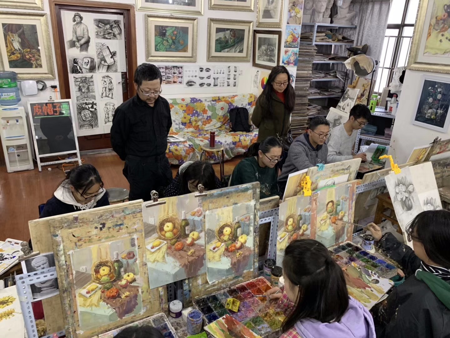 皮帽子画室色彩教学示范及日常训练