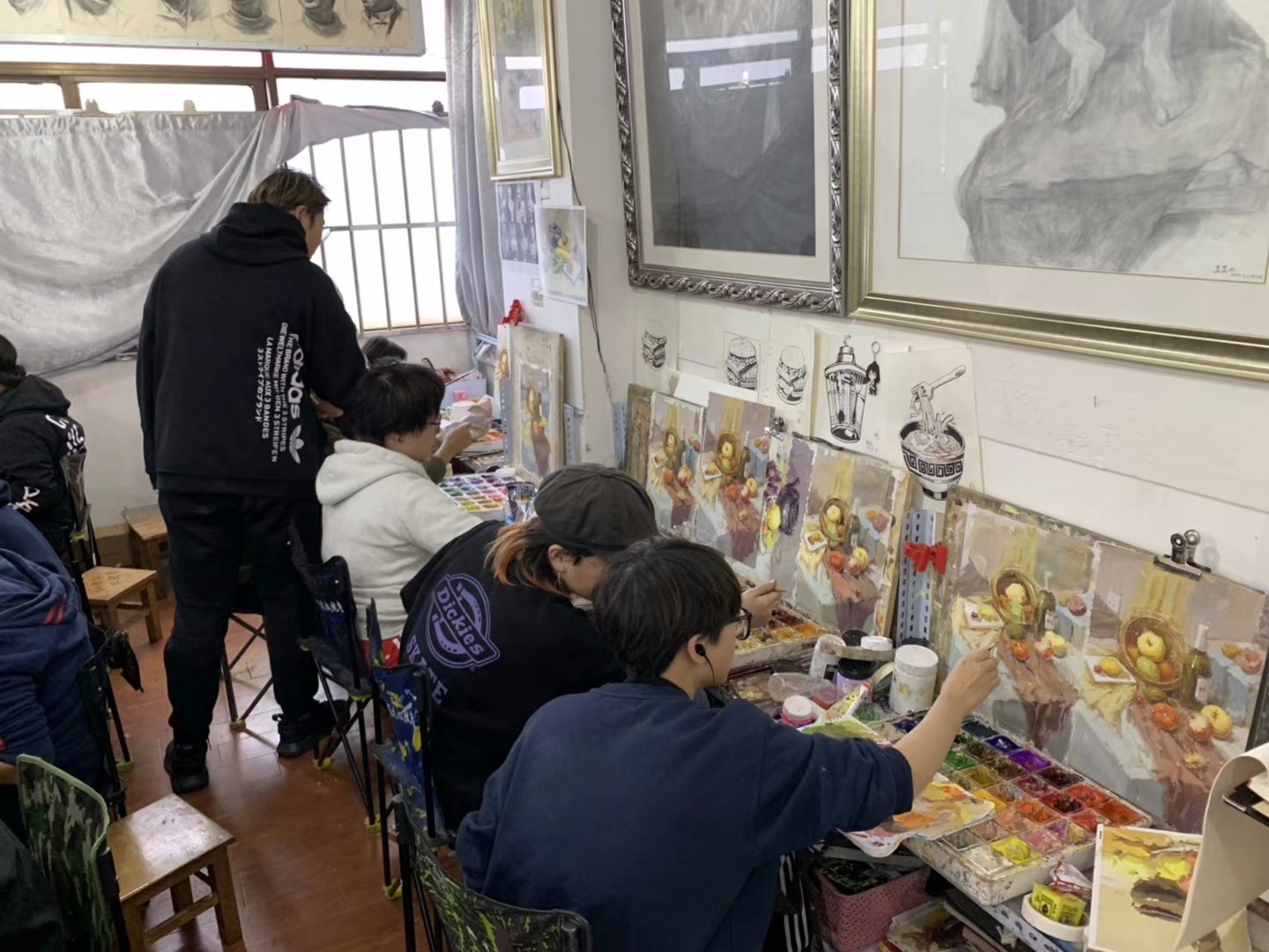 皮帽子画室色彩教学示范及日常训练