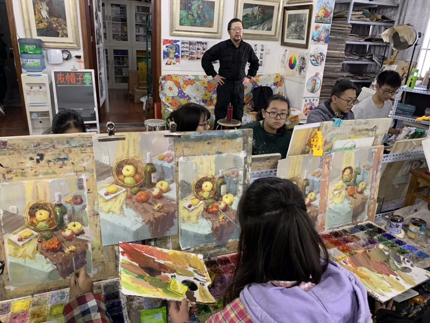 皮帽子画室色彩教学示范及日常训练